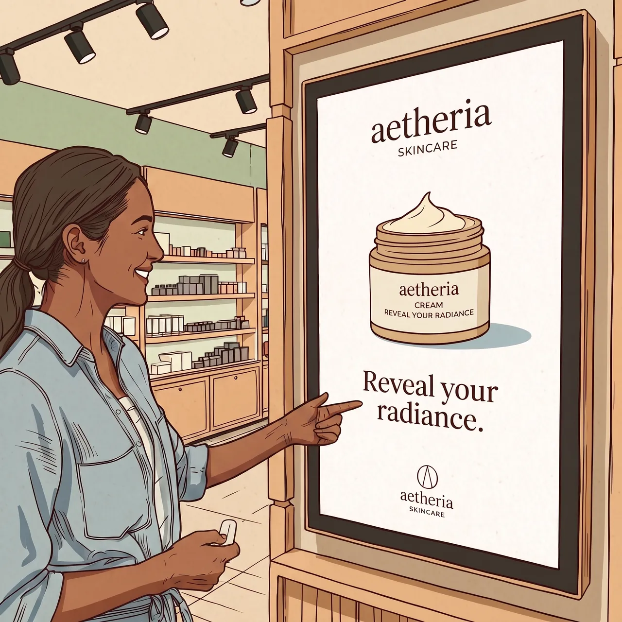 Step 3: Published content appearing live on an in-store digital display