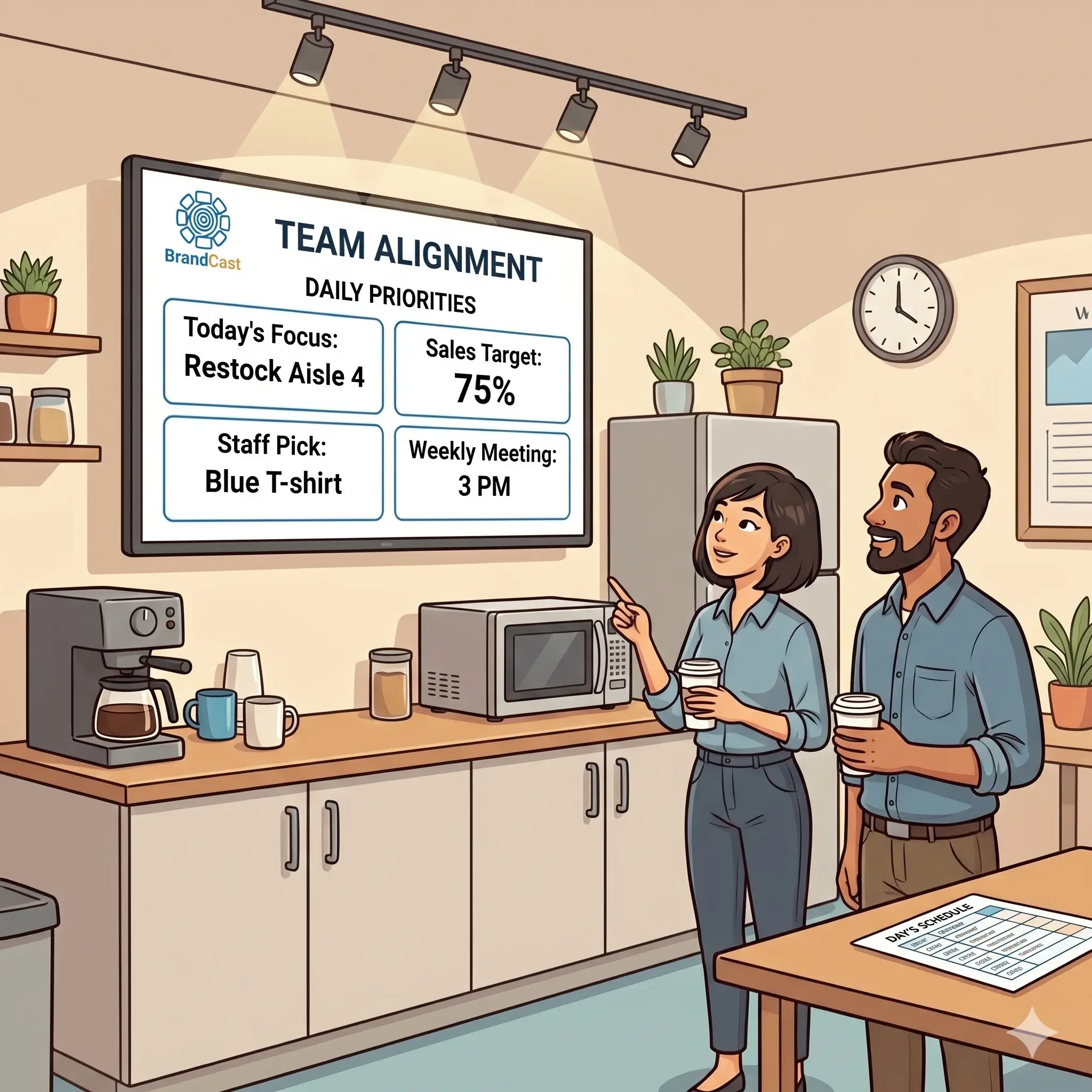 Internal zone illustration — a cartoon scene showing the internal part of a customer's experience.